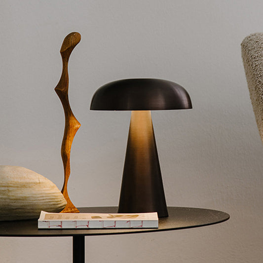 LED Mushroom Lamp: Touch Dimming & Rechargeable